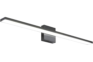 Ralbay 31.5inch Modern LED Black Vanity Light 28W Aluminum Frosted Acrylic for Bathroom Vanity Lighting Fixtures Cool White 6000K