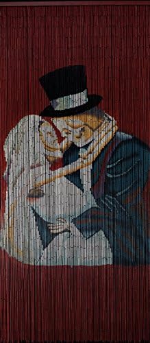 Bamboo Beaded Curtain Hand Painted -Skeleton Lovers