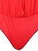 Choies Women's Wrap Spaghetti Strap Cross Back Solid Bodysuit,Red,Small