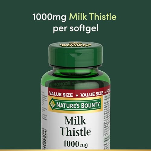 NATURE'S BOUNTY Milk Thistle, 1000 mg, Helps Support Liver Function, 200 Softgels, 229 g