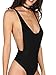 Verdusa Women’s Sleeveless Scoop Neck Backless Bodysuit Black S