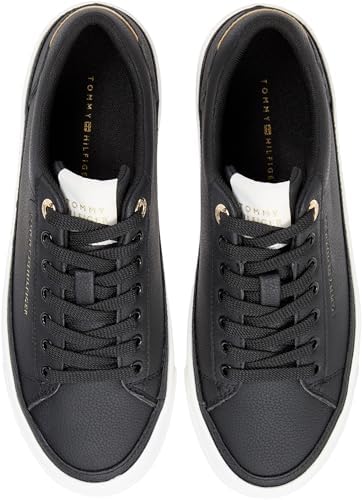 Donna Sneakers con Suola Preformata Foxing con Lacci, Nero (Black/Ancient White), 39