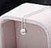 Amkaka Minimalist Tiny Dot Necklace Sterling Silver Circle Round Pendant Necklaces (Silver)
