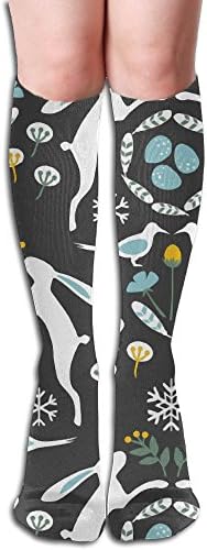 Men Womens Arctic Hare And Tern Boots Socks Compression Crazy Ski Non Slip Socks Over The Calf Tube 50CM