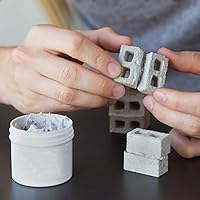 Fabal Mini Cement Bricks to Build Small Walls and Mortar Let You Build Your Own Tiny Wall Mini Bricks Toy +Cement + Shovel Set (Gray)