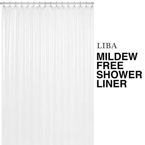 Heavy Duty PEVA Shower Curtain Liner 72x72 Clear - 10G Thickness, Mildew Resistant, Non-Toxic w/No Chemical Smell