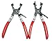 8MILELAKE 2 pcs Flat Hose Clamp Plier & Cross Slotted Jaw Pliers, Hose Clamp Pliers Set, Flexible Ring Type Hose Clamp and Hose Removal Tool for Installation of Low Radiators