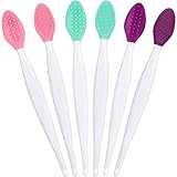 Silicone Exfoliating Lip Brush Double-Sided Silicone Exfoliating Lip Brush Soft Silicone Lip Brush for Smoother and Fuller Lip Appearance (6 Pieces)