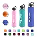 Stainless Steel Insulated Water Bottle with flip straw. H2O Sports drinking bottle is BPA Free, Eco Friendly, Good for Kids, and keeps ice over 24 hour