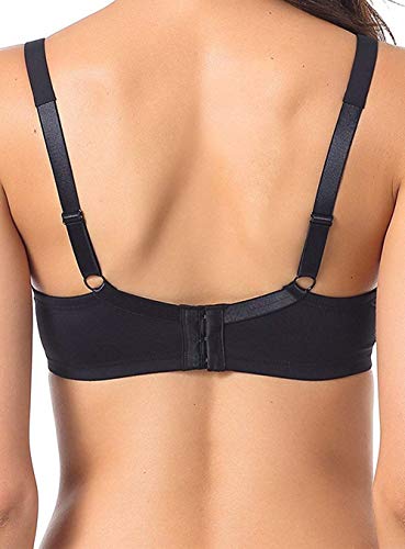 YANDW Nursing Breastfeeding Pregnant Maternity Bra Clip Down Soft Cup Lightly Padded Supportive Bras Black, 42DDD
