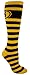 MOXY Socks Black and Yellow Striped Kettlebell Fitness Deadlift Knee-High Socks
