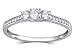 10k Solid Gold Princess or Round Diamond Three Stone Ring (1/4-1/2 cttw, I-J Color, I2-I3 Clarity)