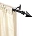 Deco Essential Adjustable Black Curtain Rods for Windows 66 to 120 Inch Extendable Drapery Rods with Flat Arrow Finials & Brackets Set, 3/4 Inch