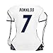 Non-Branded CR7 Cristiano Ronaldo #7 REAL Black Madrid Kids Soccer Jersey with shorts and Ronaldo #7 Jersey Bag Gift set (YL 10-12 years)