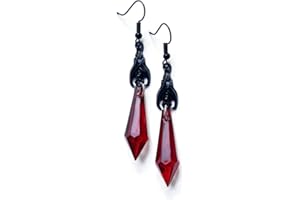 MIFYNN Gothic Dark Bat Dangle Earrings Red Black Crystal Gems Bat Earrings Punk Rock Style Bats Animal Earrings Halloween Costumes Earrings Jewelry for Women