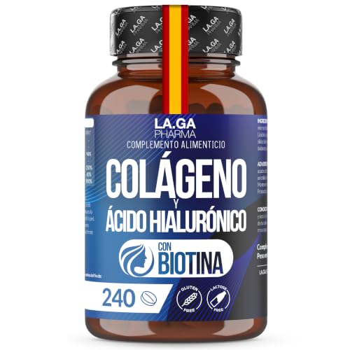 Colágeno Hidrolizado con Ácido Hialurónico, Biotina y Coenzima Q10 - Para Piel, Cabello, Articulaciones y Uñas - Con Vitaminas C, E y Zinc - 240 Comprimidos, Fórmula Avanzada, Sin Gluten y Sin Lactosa