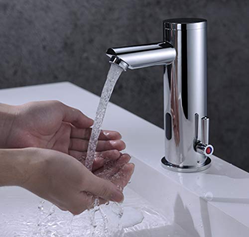 Gangang Touchless Automatic Sensor Faucet for Bathroom Hot and Cold Sensor Real Brass Hands Free Temperature Control Single Handle