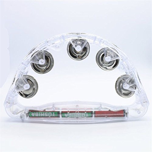 LACGO LED Light up Tambourine Multi-color Flashing Sway Bells for Bar Party KTV (Pack of 2)
