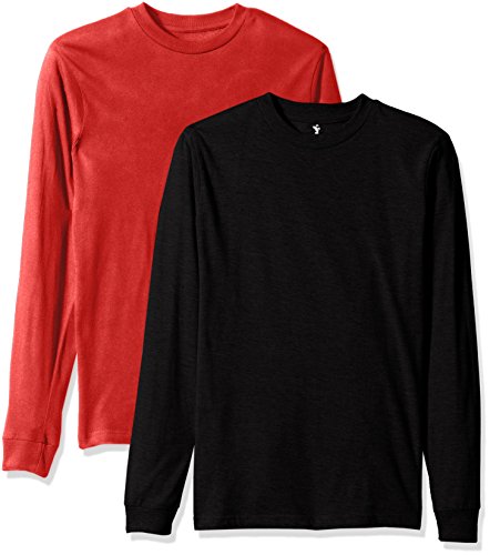American Hawk Little Boys' 2 Pack: Long Sleeve Jersey T-Shirts, Red/Black, 5/6