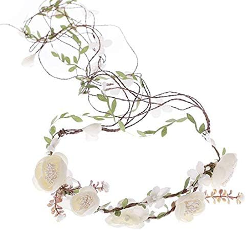 Flower Crown for Women Fairy Girls Hair Accessories Boho Wreath Headpieces Floral Headband Tiara