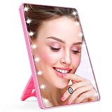 Makeup Mirror for Women and Men, Lighted Makeup Vanity Mirror with 16 LED Lights,Touch Screen,Light Adjustable Dimmable Light up Mirrors for Home Tabletop Bathroom Shower Travel