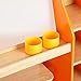 Costzon Kids Art Easel, Wooden Drawing Desk with Three Storage Book Shelves, Stool with Storage Compartment, Chalk Board & Paper Roll, Two Pencil Holders Orange