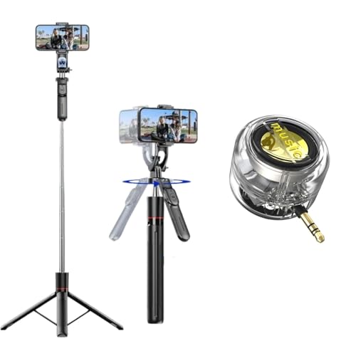 1 Gimbal Stabilizer + 1 Portable 5X Speaker Amplifier - Master Every Move, 360°Automatic Rotation Gimbal Stabilizer - Master Every Move, Portables Line-in Speakers (3.5mm Speaker + Stabilizer)