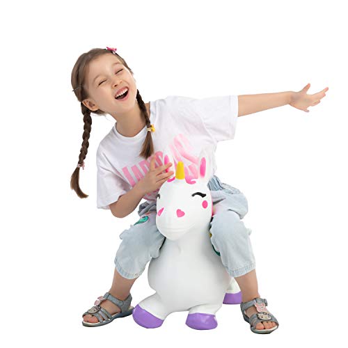 JOYIN Bouncy Unicorn Horse, Kids Ride On Bouncer, Toddler Girl Bouncing