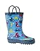 OAKI Toddler Rain Boots - Perfect Kids Rain Boots for Any Weather - Durable Rubber Baby Rain Boots Keep Little Feet Dry, Lightweight Waterproof with Easy-on Handle, Blue Dino, 9T Toddler