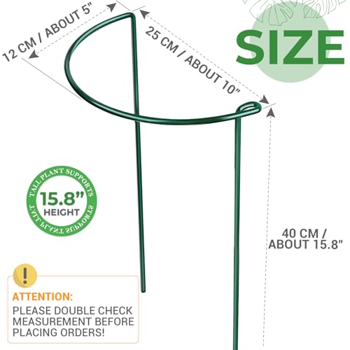 LEOBRO Plant Support Plant Stakes, 6pcs Peony Cages and Supports, Metal Garden Stakes Plant Supports, Plant Support Stakes, for Peony, Tomato, Hydrangea, Indoor Outdoor Plants, 10" W x 15.8" H
