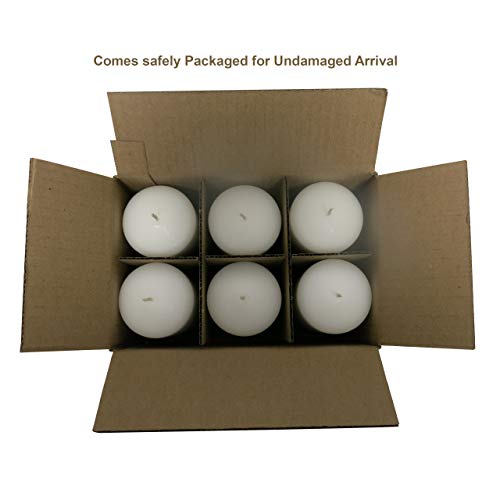 CandleNScent White Pillar Candles Unscented 3" x 6" Hand Poured Set