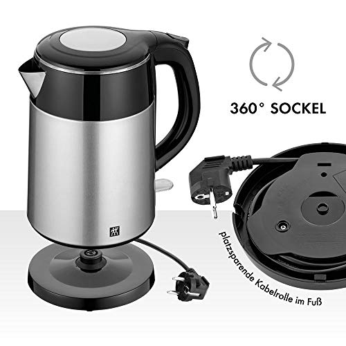 ZWILLING Wasserkocher, 1,2 Liter, 1.550-1.850 Watt, Edelstahl/Kunststoff, silber/schwarz – Bild 4