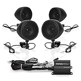 BOSS AUDIO MCBK470B Black 1000 watt Motorcycle/ATV Sound System with Bluetooth Audio Streaming, Two Pairs of 3 Inch Weather Proof Speakers, Aux Input and Volume Control
