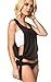 Coqueta Tank Top Open Sexy Halter Knotted W/Side Ties Tunic Sport Shirt Black-Large