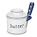 The Original Butter Bell Crock and Spreader by L. Tremain, Parisian Polka Dot Collection - Blue/White