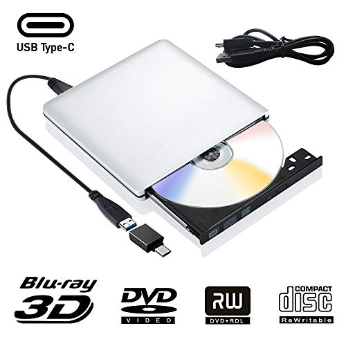 External Blu Ray DVD Drive 3D, USB 3.0 and Type USB C Bluray DVD CD RW Row Burner Player Rewriter Compatible for MacBook OS Windows 7 8 10 PC iMac - Thumbnail 7