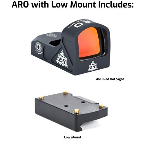 AT3 Tactical ARO Micro Red Dot Sight Direct Mount, Low Mount