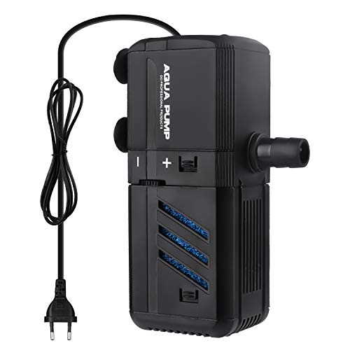 NO.17 6W Aquarium Filter, Adjustable Internal Aquarium Filter with Water Pump 500L/H for Aquarium 30-150L