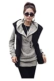CA Fashion Womens Long Top Hoodie Kint Sweater Knitwear Hooded