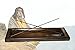 Large Incense Burner & Incense Sticks Gift Set - Hand Made, Solid Wood, Zen Holder Catches All The Ashes, + 20 Incense Sticks - New
