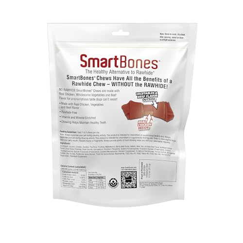 SMARTBONES MEDIUM CHEWS WITH REAL BEEF 4 COUNT, RAWHIDE-FREE CHEWS FOR DOGS