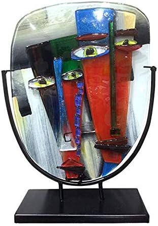 Jasmine Art Glass 11" X 14" SCULPTURE ABSTRACT TWO FACES