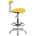 Flash Furniture Bradley Vibrant Yellow and Chrome Drafting Stool with Tractor Seat