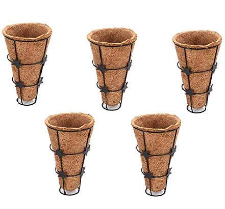 COIR GARDEN Conical Wall Mounted Coco Pots (Height - 23 cm) - Pack of 5