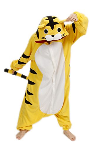 BELIFECOS Unisex Adult Pajamas Plush One Piece Cosplay Animal Costume Tiger