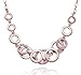 Fancydeli Rose Gold Plated Women Circle Necklace with Crystals 