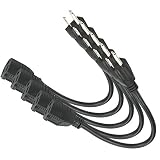 ClearMax PWR18-12001(5) 3 Prong Power Extension Cord - Cable Strip Outlet Saver - 16AWG - 1 Foot (5 Pack | Black)