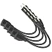 ClearMax PWR18-12001(5) 3 Prong Power Extension Cord - Cable Strip Outlet Saver - 16AWG - 1 Foot (5 Pack | Black) primary