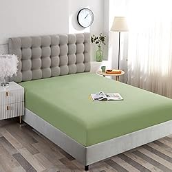 Ghooss Sage Green Full Fitted Sheet Only,Ultra Soft