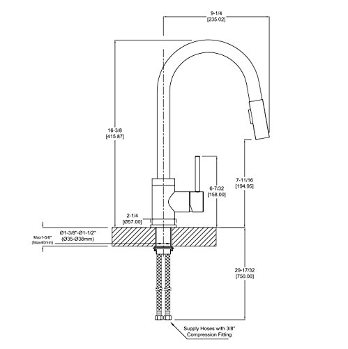 Bellevue Kitchen Faucet by Pacific Bay (Chrome) - Features an In line Pull Down Sprayer with Multiple Spray Functions and an Eco Friendly Water and Energy Saver - New 2018 Model